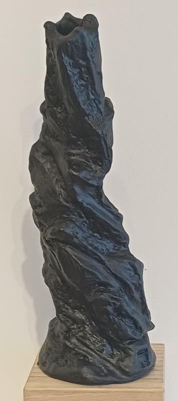Black twist vase by Ray Toms